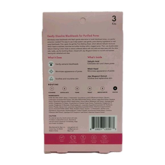 Rael Beauty Miracle Patch 3-Step Pore Melting Pk Blackheads Control 3 Kits - Picture 3 of 7